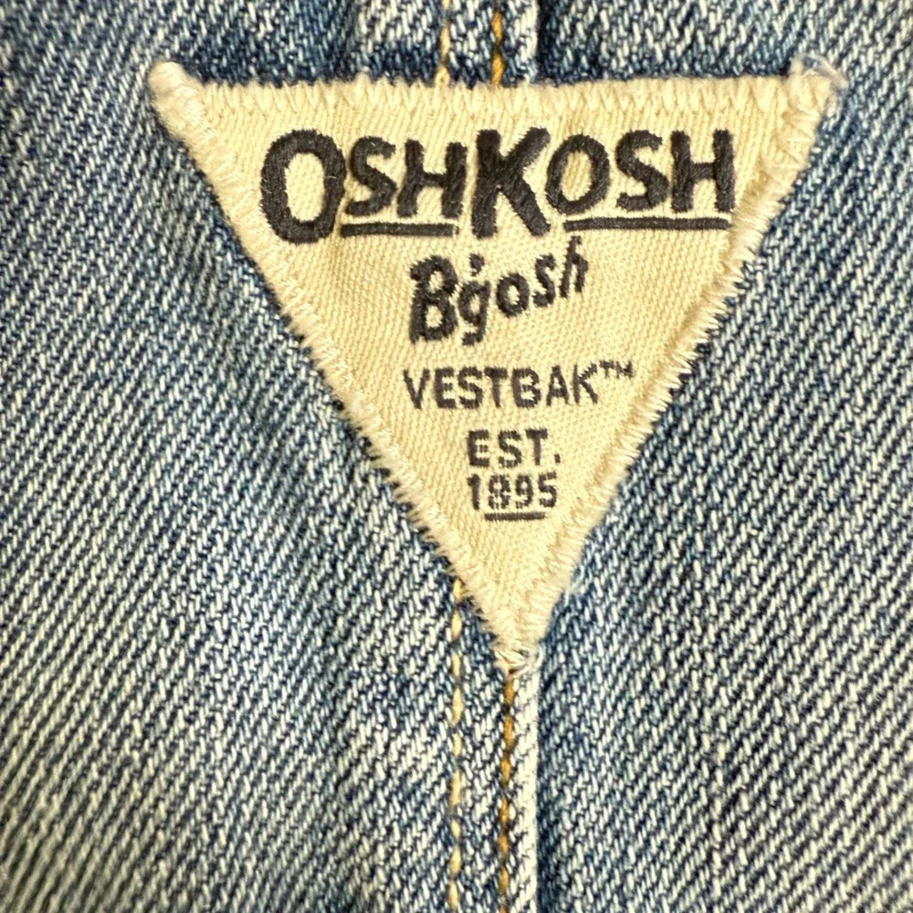 OshKosh B'gosh 24m denim tulle Overall Dress Baby Girls Glitter Hearts